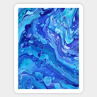 Liquid Cerulean - Abstract Acrylic Pour Sticker